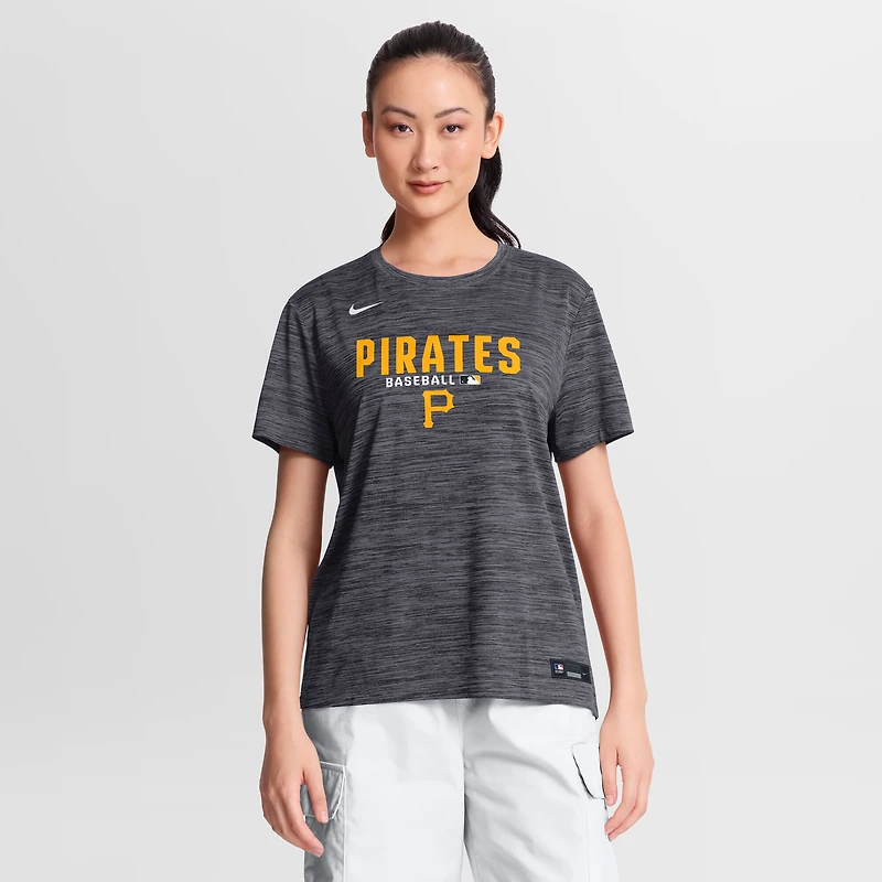 Women's Nike Black Pittsburgh Pirates Authentic Collection Velocity Dri-FIT T-Shirt