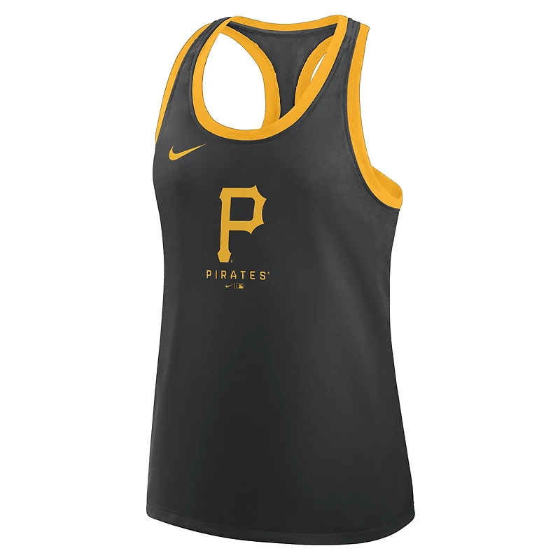 Women's Nike Black Pittsburgh Pirates Tri-Blend Dri-FIT Racerback Tank Top