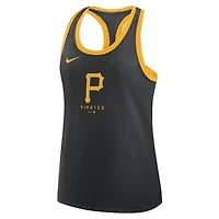 Women's Nike Black Pittsburgh Pirates Tri-Blend Dri-FIT Racerback Tank Top