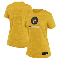 T-shirt Nike Gold Pittsburgh Pirates Authentic Collection City Connect Velocity Dri-FIT pour femme