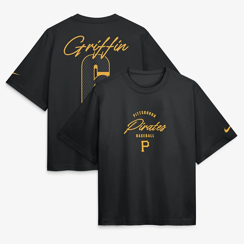 Women's Nike Konnor Griffin Black Pittsburgh Pirates Premium Essentials Boxy Name & Number T-Shirt