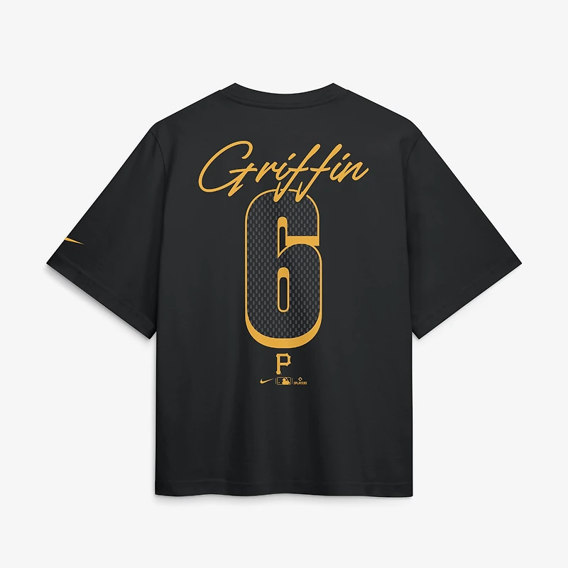 Women's Nike Konnor Griffin Black Pittsburgh Pirates Premium Essentials Boxy Name & Number T-Shirt