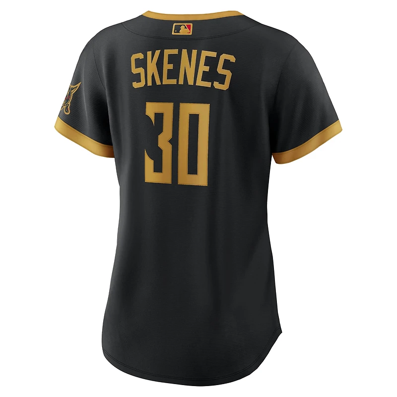 Maillot Nike Paul Skenes noir Pittsburgh Pirates 2026 City Connect Stadium pour femme