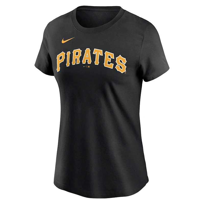 Women's Nike Paul Skenes Black Pittsburgh Pirates Cooperstown Collection Fuse Name & Number T-Shirt