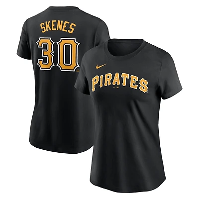Women's Nike Paul Skenes Black Pittsburgh Pirates Cooperstown Collection Fuse Name & Number T-Shirt