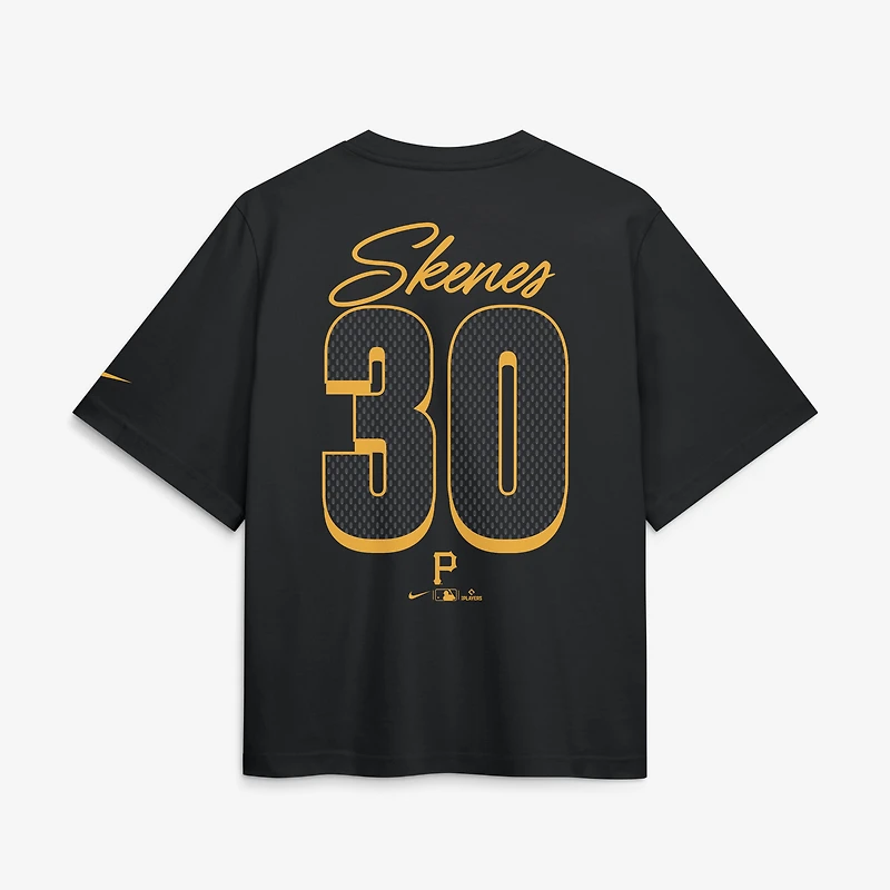 Women's Nike Paul Skenes Black Pittsburgh Pirates Premium Essentials Boxy Name & Number T-Shirt