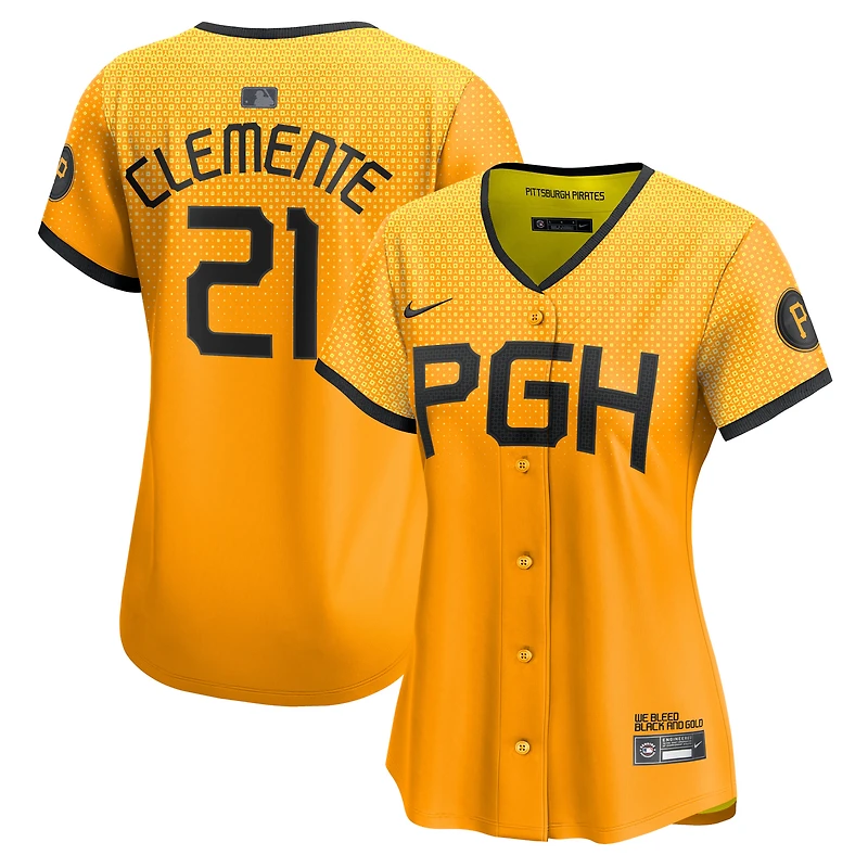 Maillot de joueur Nike Roberto Clemente No Color Pittsburgh Pirates City Connect Limited pour femme