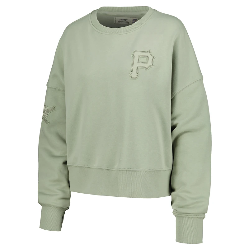 Women's Pro Standard Green Pittsburgh Pirates Neutral Oversized Boxy Cropped Pullover Sweatshirt