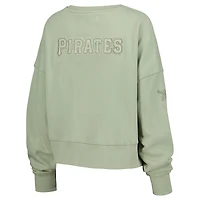 Women's Pro Standard Green Pittsburgh Pirates Neutral Oversized Boxy Cropped Pullover Sweatshirt