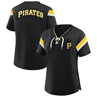 Women's Profile  Black Pittsburgh Pirates Lace-Up T-Shirt