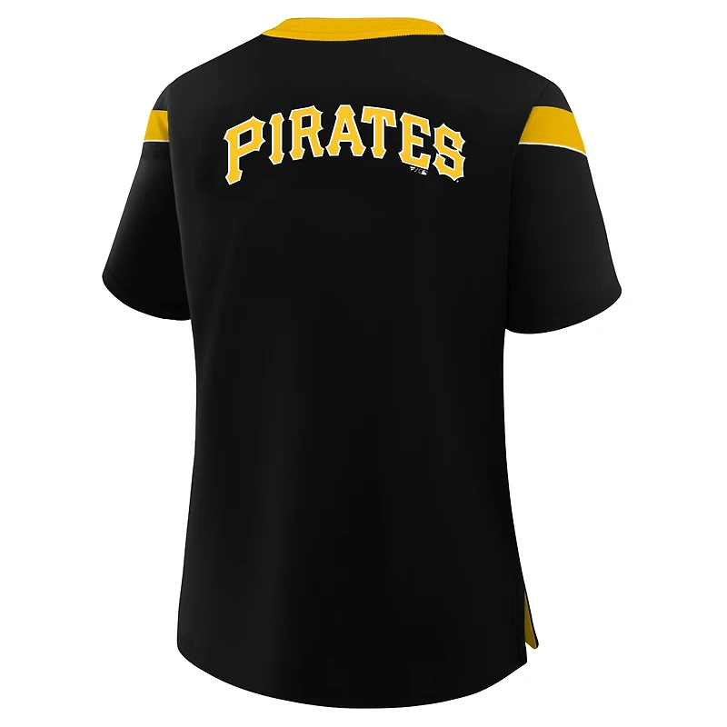Women's Profile Black Pittsburgh Pirates Plus Lace-Up T-Shirt