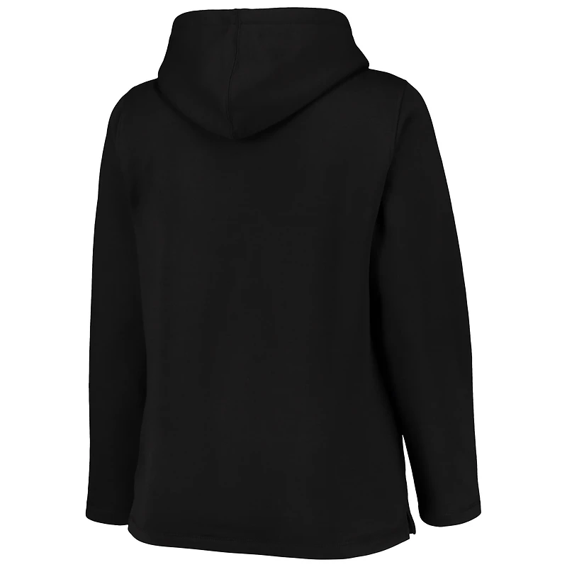 Sweat a capuche fendu sur le côté pour femme Soft as Grape Pittsburgh Pirates Noir Taille Plus