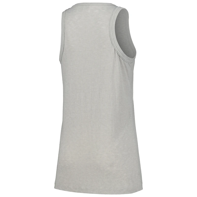 Women's Soft as a Grape Gray Pittsburgh Pirates Gauze High Neck Tank Top