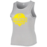 Women's Soft as a Grape Gray Pittsburgh Pirates Plus High Neck Tri-Blend Tank Top