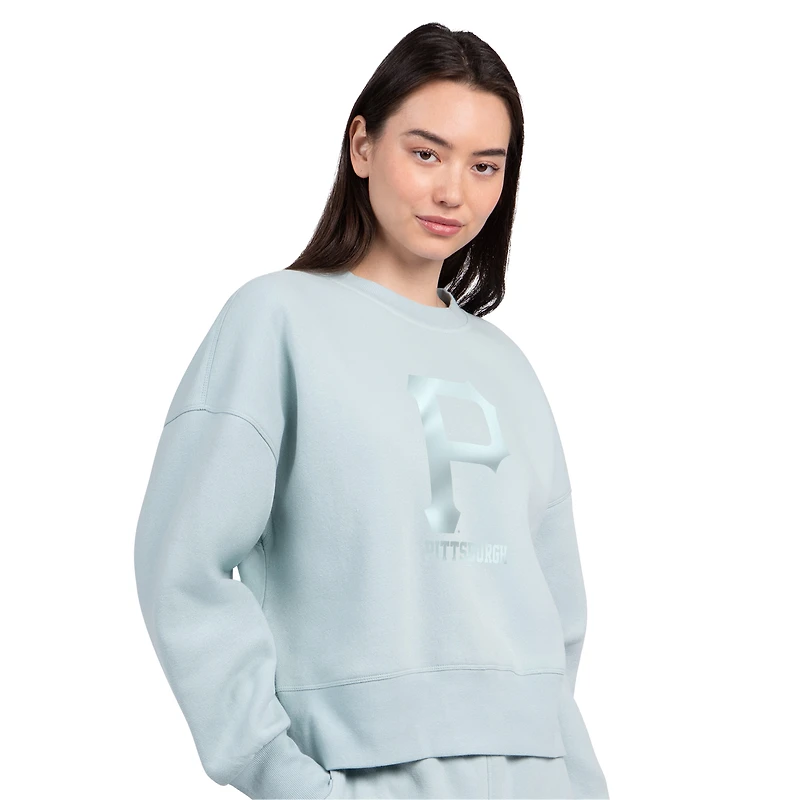 Women's Starter Mint Pittsburgh Pirates Pastels Boxy Fleece Sweatshirt