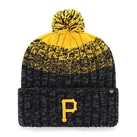 Bonnet en tricot à revers Cascade '47 noir des Pirates de Pittsburgh pour jeunes avec pompon