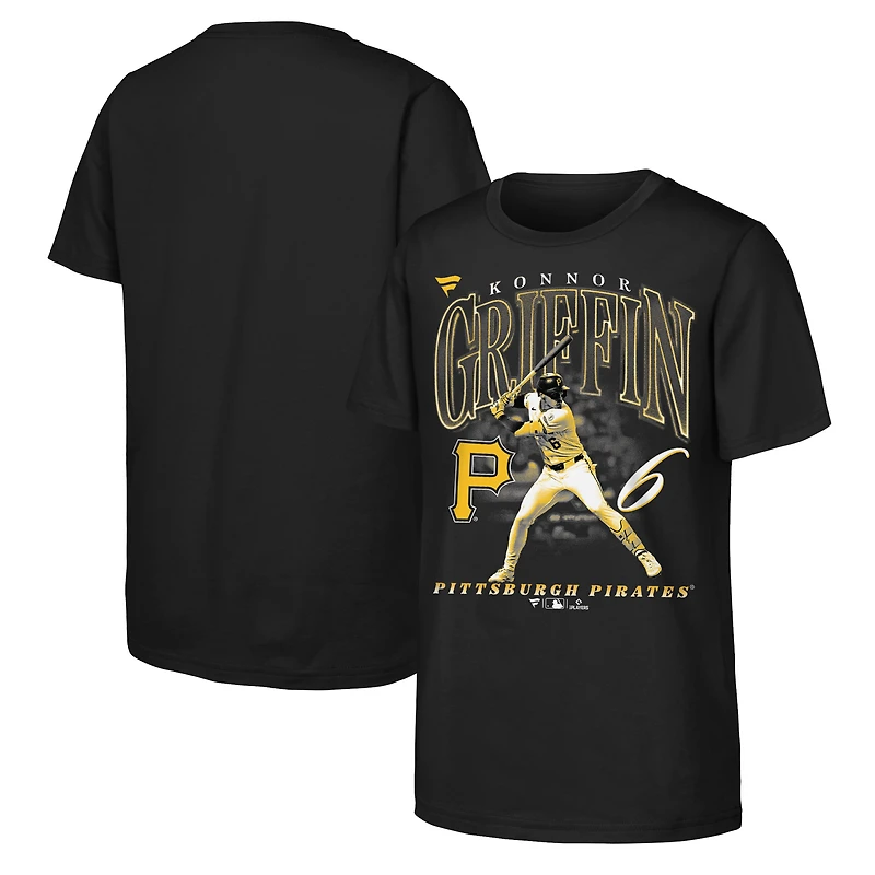 T-shirt noir Youth Fanatics Konnor Griffin Pittsburgh Pirates avec nom et numéro