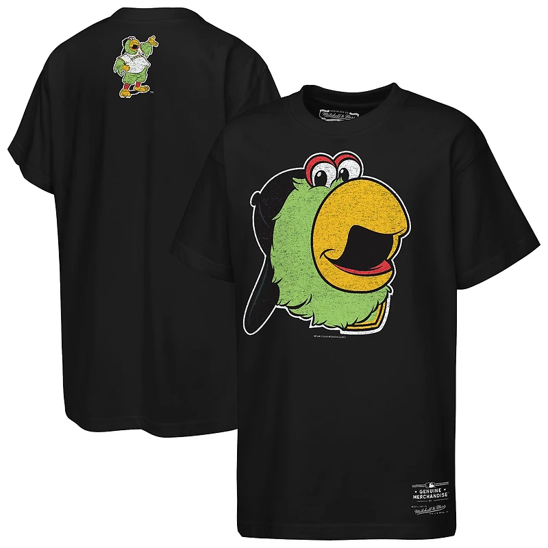 T-shirt Mitchell & Ness noir pour enfants, mascotte des Pirates de Pittsburgh, grand visage