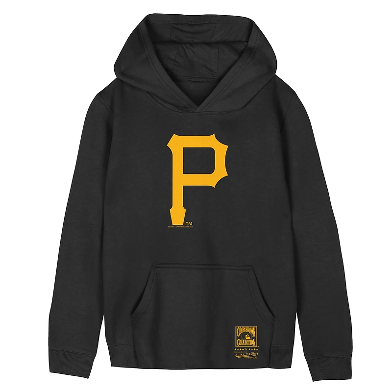 Youth Mitchell & Ness Black Pittsburgh Pirates Retro Logo Hoodie