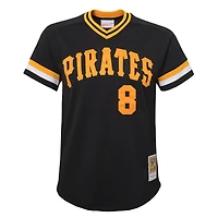 Maillot d'entraînement au bâton en maille noir de la collection Cooperstown des Pirates Pittsburgh Mitchell & Ness Willie Stargell pour jeunes