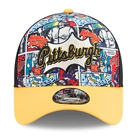 Youth New Era Black/Gold Pittsburgh Pirates 2025 MLB Diamond Hero Edition A-Frame 9FORTY Adjustable Hat