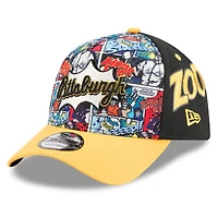 Youth New Era Black/Gold Pittsburgh Pirates 2025 MLB Diamond Hero Edition A-Frame 9FORTY Adjustable Hat