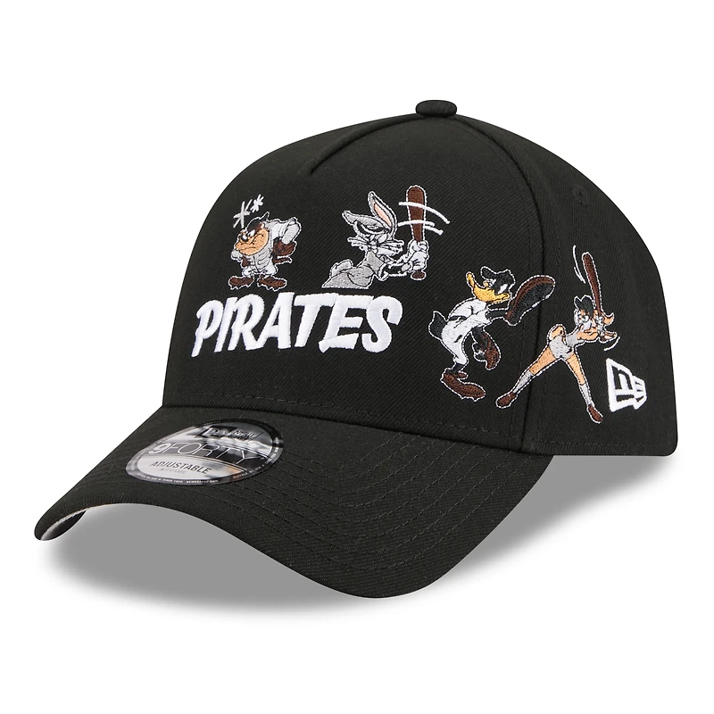 Casquette ajustable New Era noire Pittsburgh Pirates Looney Tunes A-Frame 9FORTY pour jeunes