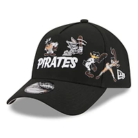 Casquette ajustable New Era noire Pittsburgh Pirates Looney Tunes A-Frame 9FORTY pour jeunes