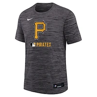T-shirt Nike Velocity Performance Authentic Collection pour jeunes, noir, Pittsburgh Pirates.