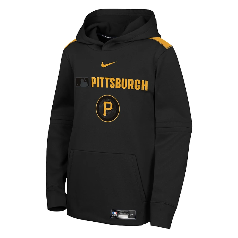 Youth Nike Black Pittsburgh Pirates City Connect Authentic Collection Performance Pullover Hoodie