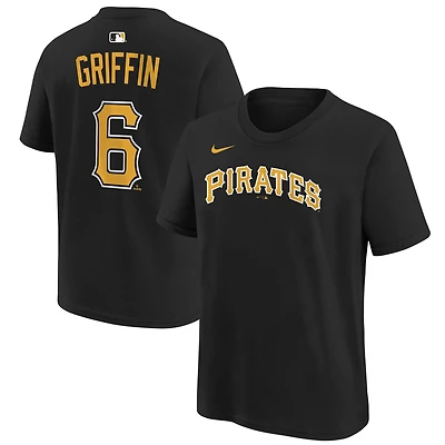 T-shirt domicile Nike Konnor Griffin noir Pittsburgh Pirates pour enfant, nom et numéro
