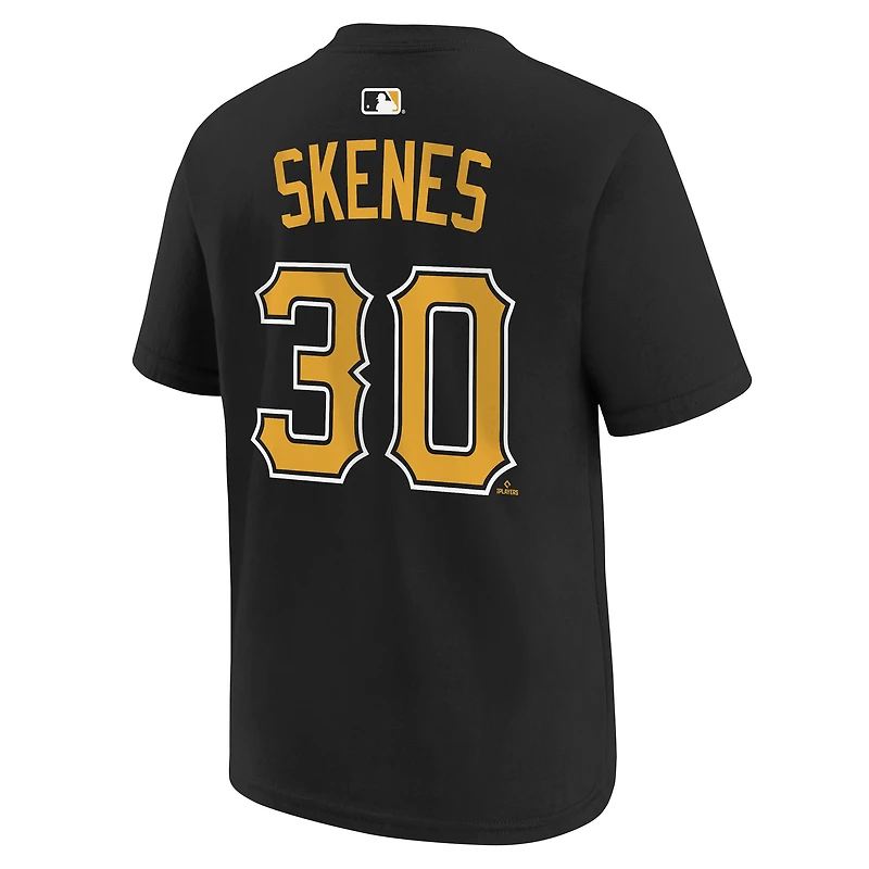 Youth Nike Paul Skenes Black Pittsburgh Pirates Name & Number T-Shirt