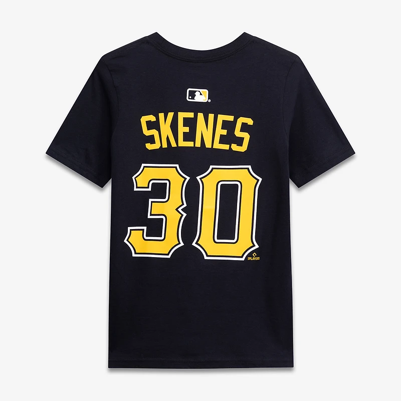 T-shirt Nike Paul Skenes noir pour enfant, Pittsburgh Pirates, nom et numéro