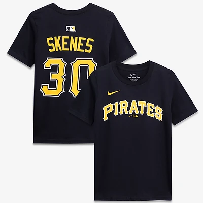 T-shirt Nike Paul Skenes noir pour enfant, Pittsburgh Pirates, nom et numéro