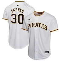 Maillot de match joueur à domicile Nike Paul Skenes pour jeunes des Pirates Pittsburgh, blanc