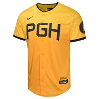 Maillot de joueur Nike Roberto Clemente Gold Pittsburgh Pirates City Connect Limited pour jeune