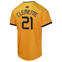 Maillot de joueur Nike Roberto Clemente Gold Pittsburgh Pirates City Connect Limited pour jeune