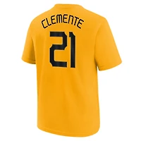 Youth Nike Roberto Clemente Gold Pittsburgh Pirates Fuse City Connect Name & Number T-Shirt