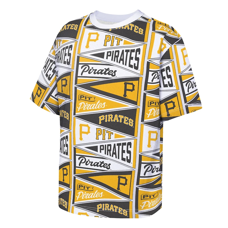 T-shirt jaune à fanions des Pirates de Pittsburgh pour jeunes la marque Outerstuff