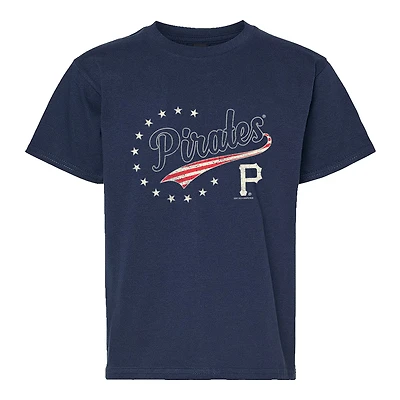 Youth Soft as a Grape Navy Pittsburgh Pirates Americana T-Shirt