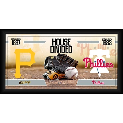 Collage de baseball encadré 10" x 20" des Pirates de Pittsburgh contre les Phillies de Philadelphie