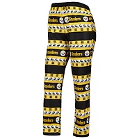 Women's FOCO Black Pittsburgh Steelers Wordmark Ugly Pajama Set