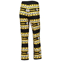 Women's FOCO Black Pittsburgh Steelers Wordmark Ugly Pajama Set