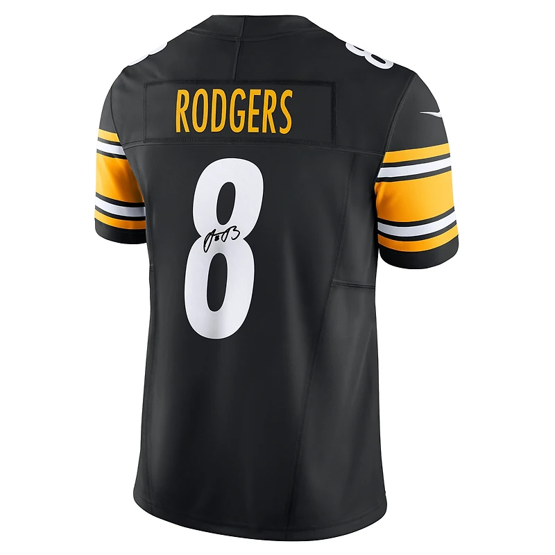 Maillot Nike Vapor F.U.S.E. noir dédicacé par Aaron Rodgers des Pittsburgh Steelers