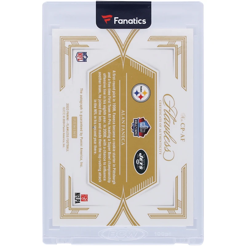 Carte autographiée Panini Flawless Career Progressions 2023 #CP-AF #20/25 par Alan Faneca