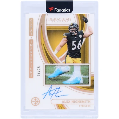 Carte autographiée Panini Immaculate Cleat 2024 des Pittsburgh Steelers par Alex Highsmith #CIA-AHH #4/25