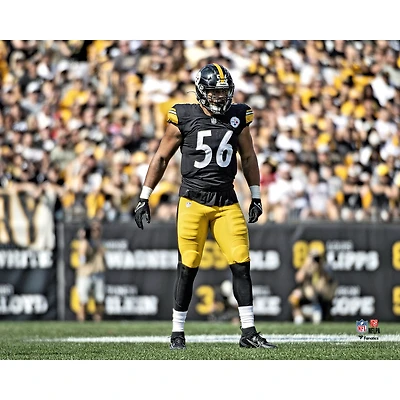 Photographie pré-snap non signée d'Alex Highsmith des Steelers de Pittsburgh