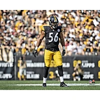 Photographie pré-snap non signée d'Alex Highsmith des Steelers de Pittsburgh