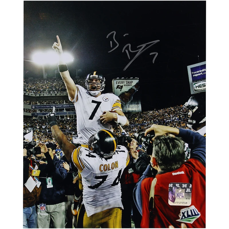 Ben Roethlisberger Pittsburgh Steelers Autographed 8" x 10" Super Bowl XLIII Celebration Photograph