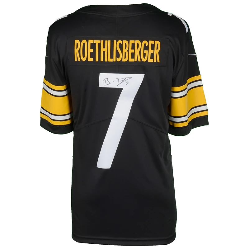 Maillot Nike noir en édition limitée autographié par Ben Roethlisberger des Steelers de Pittsburgh
